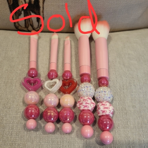 Beaded Make Up Brush Set 5 Pieces- Handcrafted NIP BUYERS CHOICE - Picture 3 of 7